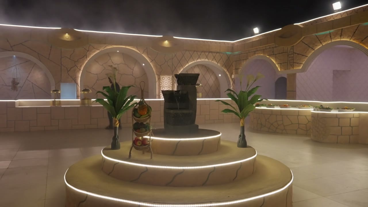 The camp courtyard