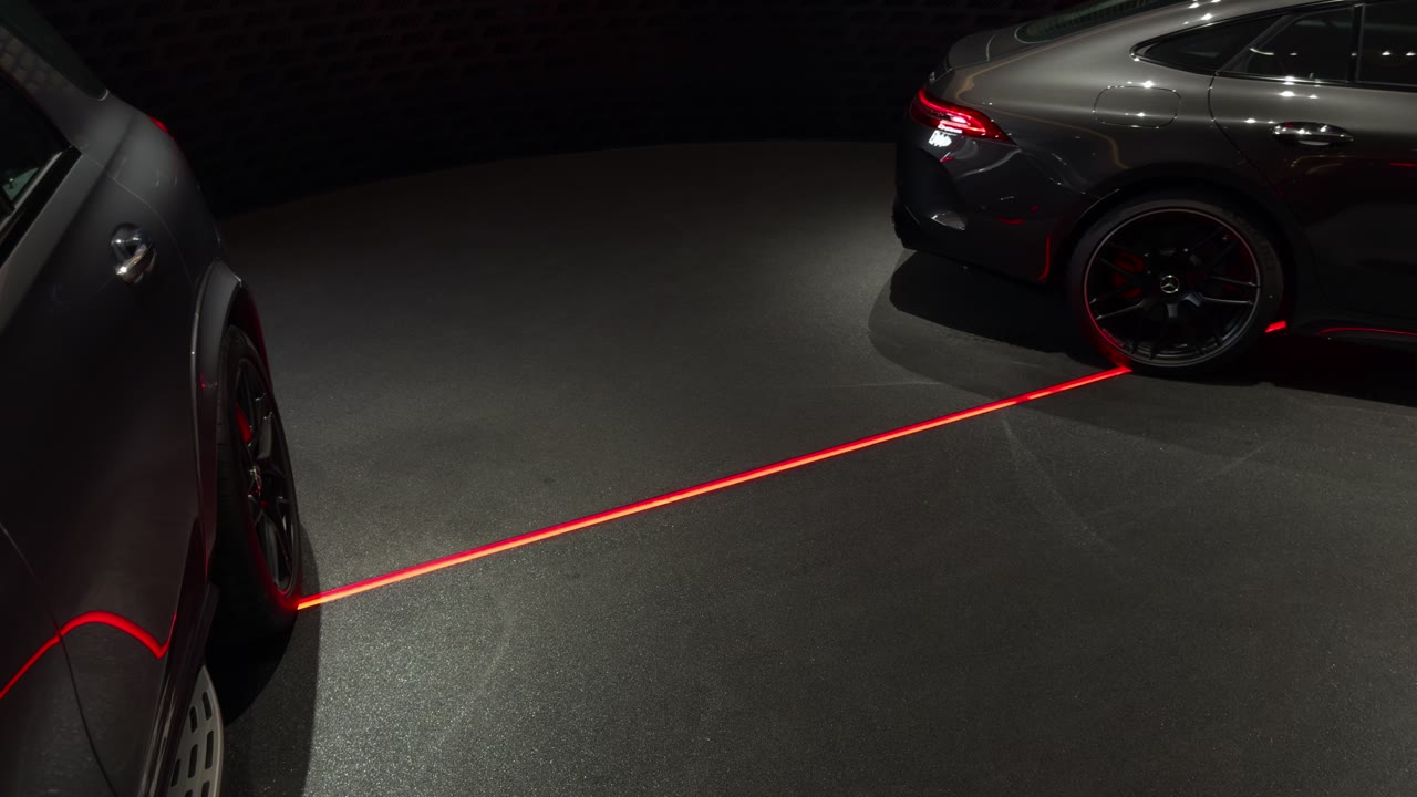 A red line across the AMG hall