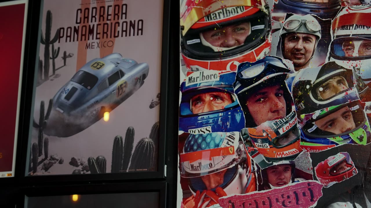 Carrera Panamericana, and a wall of helmets