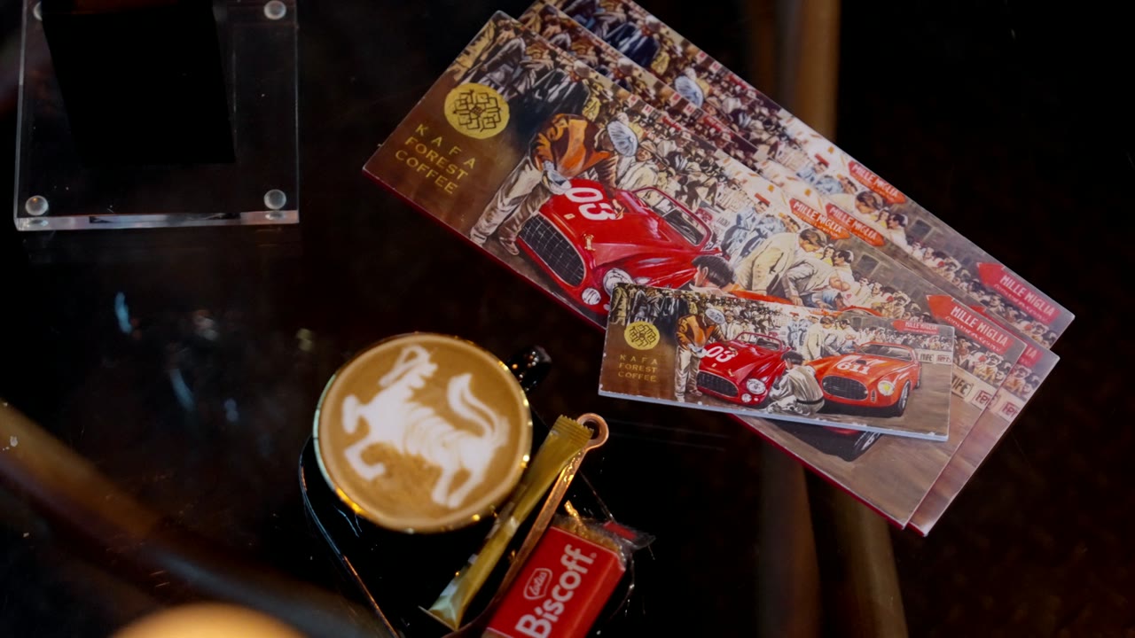 The prancing horse, in foam