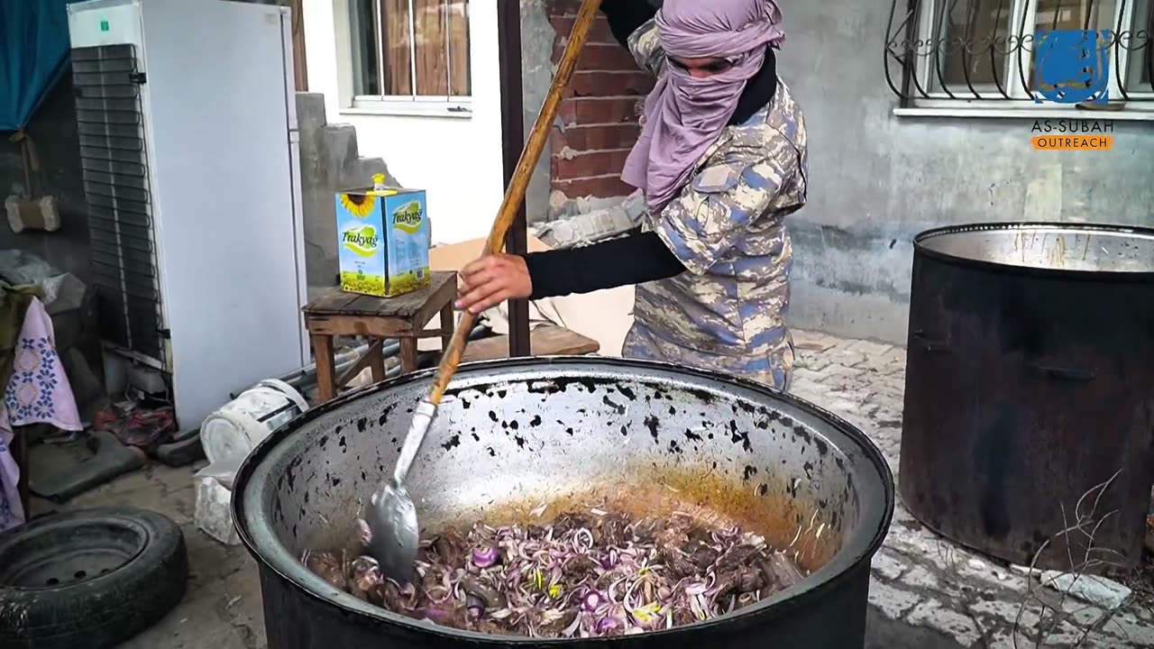 A meal cooked in the street